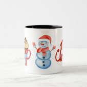 Vrolijk kerstfeest mok Snowman (Center)