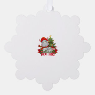 Vrolijk Kerstfeest Moo Deng Christmas Baby Hippo S Ornament Kaart