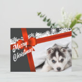 Vrolijk kerstfeest mooi foto Wenskaart Feestdagenkaart (Staand voorkant)