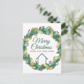 Vrolijk kerstfeest mooi Nieuw thuisadres Briefkaart (Staand voorkant)