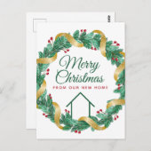 Vrolijk kerstfeest mooi Nieuw thuisadres Briefkaart (Voorkant / Achterkant)