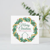 Vrolijk kerstfeest mooi Nieuw thuisadres Feestdagenkaart (Staand voorkant)