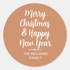 Vrolijk kerstfeest, mooi nieuwjaar envelop ronde sticker