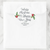 Vrolijk kerstfeest, mooi nieuwjaar envelop ronde sticker (Tas)