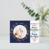 Vrolijk kerstfeest, mooi nieuwjaar mooie foto briefkaart (Staand voorkant)