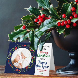 Vrolijk kerstfeest, mooi nieuwjaar mooie foto feestdagen kaart