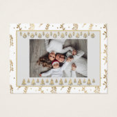 Vrolijk kerstfeest, mooi nieuwjaar naam grijs goud visitekaartje (Achterkant)