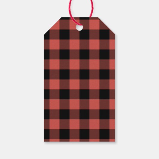 Vrolijk kerstfeest, mooi nieuwjaar rood cadeaulabel (Achterkant)