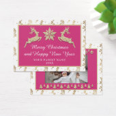 Vrolijk kerstfeest, mooi nieuwjaar Roze Gold Visitekaartje (Bureau)