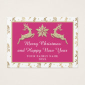 Vrolijk kerstfeest, mooi nieuwjaar Roze Gold Visitekaartje (Voorkant)
