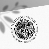 Vrolijk kerstfeest, mooi nieuwjaars koffieadres  zelfinktende stempel