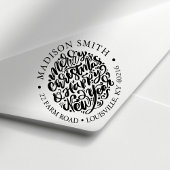 Vrolijk kerstfeest, mooi nieuwjaars koffieadres  zelfinktende stempel