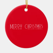 Vrolijk Kerstfeest & Morse Code Rood Wit Vakantie Keramisch Ornament (Voorkant)