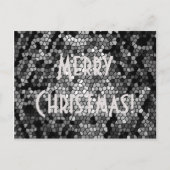 Vrolijk kerstfeest! Mosaic Stone Glass White Feestdagenkaart (Voorkant)