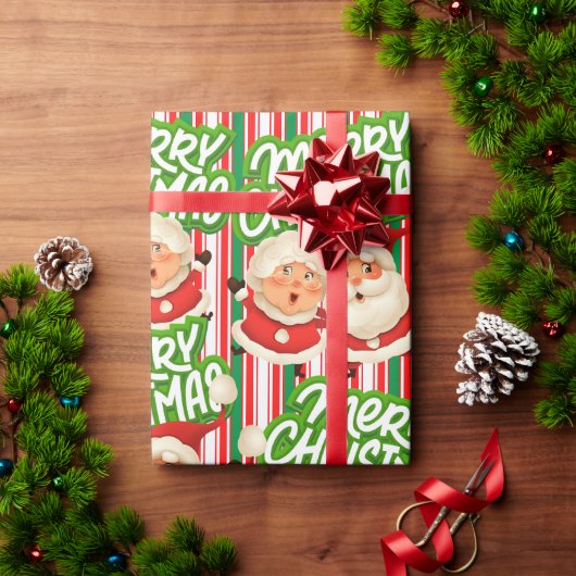 Vrolijk Kerstfeest Mr. Claus Wrapping Paper Cadeaupapier (Feestdagen Geschenken)