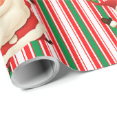 Vrolijk Kerstfeest Mr. Claus Wrapping Paper Cadeaupapier (Rol Hoek)