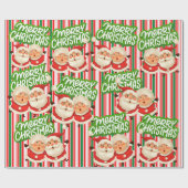 Vrolijk Kerstfeest Mr. Claus Wrapping Paper Cadeaupapier (Vlak)