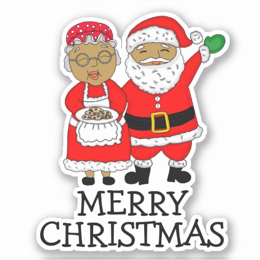 Vrolijk kerstfeest Mr en Mrs Claus Sticker (Voorkant)