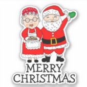 Vrolijk kerstfeest Mr en Mrs Claus Sticker (Voorkant)