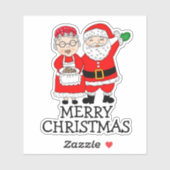 Vrolijk kerstfeest Mr en Mrs Claus Sticker (Vel)