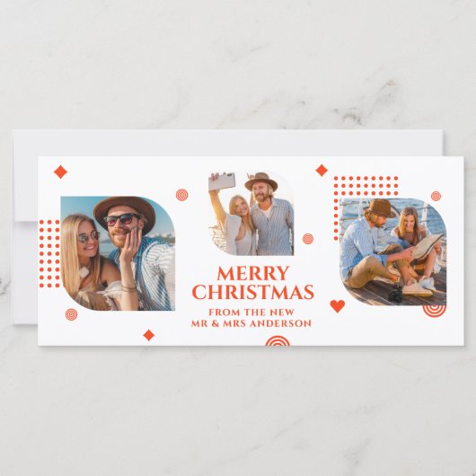 Vrolijk kerstfeest Mr & Mrs. 3 Foto Collage Modern (Voorkant)