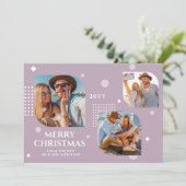 Vrolijk kerstfeest Mr & Mrs. 3 Foto Collage Modern (Staand voorkant)