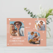 Vrolijk kerstfeest Mr & Mrs. 3 Foto Collage Modern (Staand voorkant)