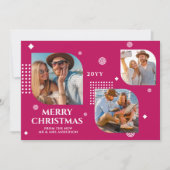 Vrolijk kerstfeest Mr & Mrs. 3 Foto Collage Modern (Voorkant)