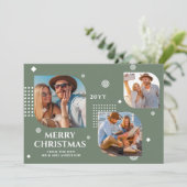 Vrolijk kerstfeest Mr & Mrs. 3 Foto Collage Modern (Staand voorkant)