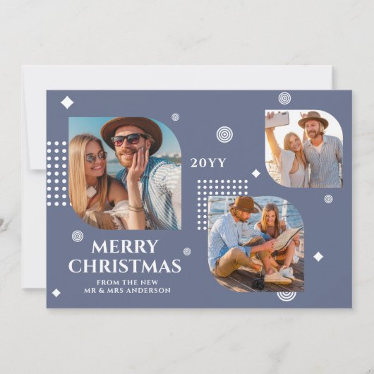 Vrolijk kerstfeest Mr & Mrs. 3 Foto Collage Modern (Voorkant)