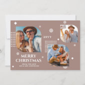 Vrolijk kerstfeest Mr & Mrs. 3 Foto Collage Modern (Voorkant)