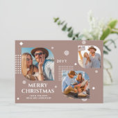 Vrolijk kerstfeest Mr & Mrs. 3 Foto Collage Modern (Staand voorkant)