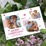 Vrolijk kerstfeest Mr & Mrs. 3 Foto Collage Modern<br><div class="desc">Vrolijk kerstfeest Mr. & Mrs. 3 Foto Collage Trendy Moderne Kerstmis Kaarten bevatten een foto-collage van drie van uw favoriete foto's met uw tekst "Vrolijk kerstfeest van de nieuwe Mr & Mrs." in elegant roze script. Personaliseer door de tekst in de verstrekte tekstvakjes uit te geven. Ideaal voor Kerstmis om...</div>