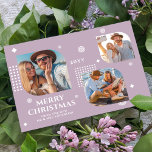 Vrolijk kerstfeest Mr & Mrs. 3 Foto Collage Modern<br><div class="desc">Vrolijk kerstfeest Mr. & Mrs. 3 Foto Collage Trendy Moderne Kerstmis Kaarten bevatten een foto-collage van drie van uw favoriete foto's met uw tekst "Vrolijk kerstfeest van de nieuwe Mr & Mrs." in elegant wit script. Personaliseer door de tekst in de verstrekte tekstvakjes uit te geven. Ideaal voor Kerstmis om...</div>