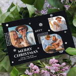 Vrolijk kerstfeest Mr & Mrs. 3 Foto Collage Modern<br><div class="desc">Vrolijk kerstfeest Mr. & Mrs. 3 Foto Collage Trendy Moderne Kerstmis Kaarten bevatten een foto-collage van drie van uw favoriete foto's met uw tekst "Vrolijk kerstfeest van de nieuwe Mr & Mrs." in elegant wit script. Personaliseer door de tekst in de verstrekte tekstvakjes uit te geven. Ideaal voor Kerstmis om...</div>