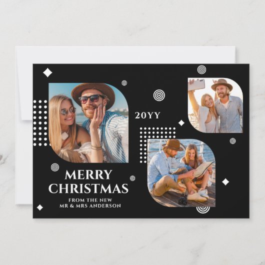Vrolijk kerstfeest Mr & Mrs. 3 Foto Collage Modern (Voorkant)