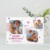 Vrolijk kerstfeest Mr & Mrs. 3 Foto Collage Modern (Staand voorkant)