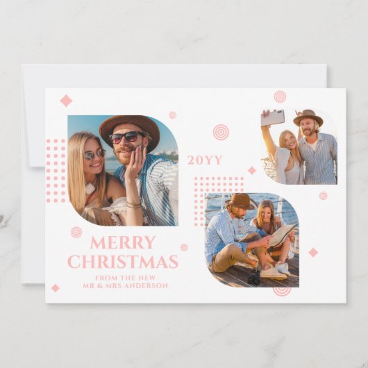 Vrolijk kerstfeest Mr & Mrs. 3 Foto Collage Modern (Voorkant)