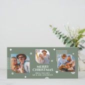 Vrolijk kerstfeest Mr & Mrs. 3 Foto Collage Modern (Staand voorkant)