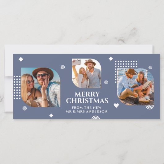 Vrolijk kerstfeest Mr & Mrs. 3 Foto Collage Modern (Voorkant)