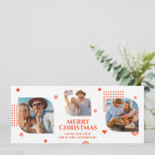 Vrolijk kerstfeest Mr & Mrs. 3 Foto Collage Modern Feestdagenkaart (Staand voorkant)