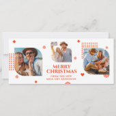 Vrolijk kerstfeest Mr & Mrs. 3 Foto Collage Modern Feestdagenkaart (Voorkant)