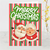 Vrolijk kerstfeest Mr Mrs Clause Kaart (Gele Bloem)