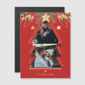 Vrolijk kerstfeest Multi Foto Boom Red Holiday Kaa (Voorkant / Achterkant)