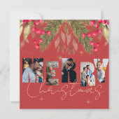 Vrolijk kerstfeest Multi Foto Red Gold Holiday Kaa (Voorkant)