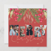 Vrolijk kerstfeest Multi Foto Red Gold Holiday Kaa (Voorkant)