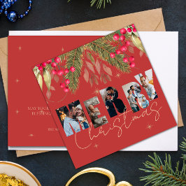 Vrolijk kerstfeest Multi Foto Red Gold Holiday Kaa