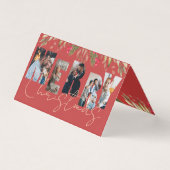 Vrolijk kerstfeest Multi Foto Red Gold Holiday Kaa Kaart (Voorkant)