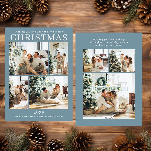 Vrolijk Kerstfeest Multi Photo Holiday Kaart