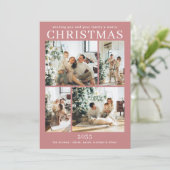 Vrolijk Kerstfeest Multi Photo Holiday Kaart (Staand voorkant)